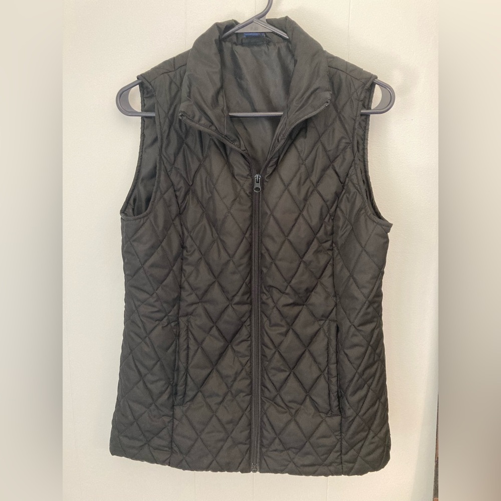 Basic Editions Black Quilted Vest